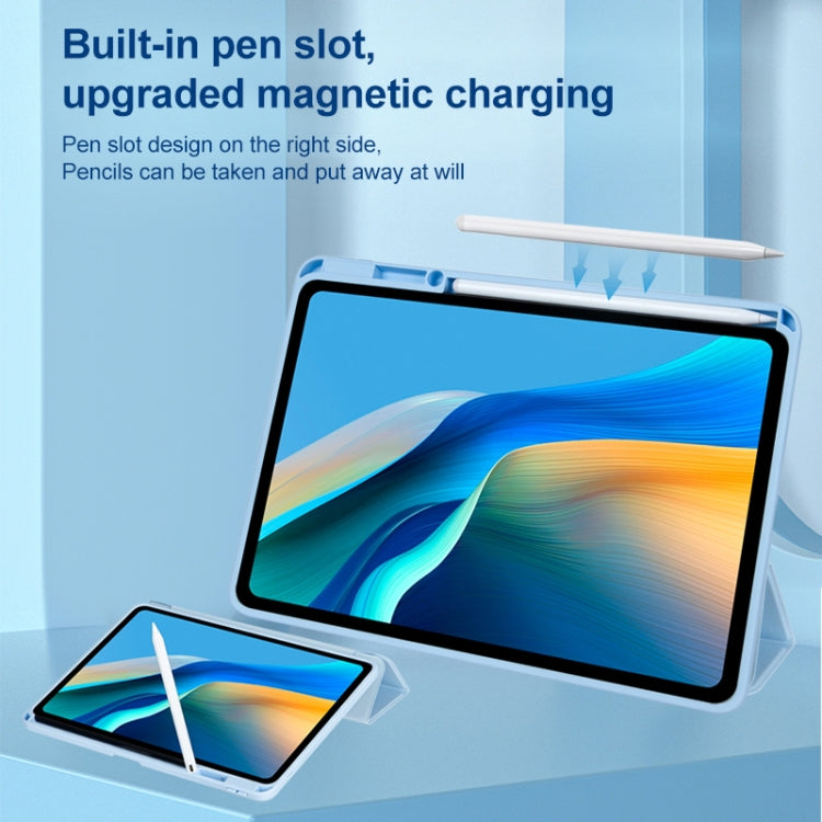 For Huawei MatePad 10.8 Clear Acrylic Deformation Leather Tablet Case(Dark Blue) - Huawei by PMC TechLife | Online Shopping South Africa | PMC TechLife | Buy Now Pay Later Mobicred