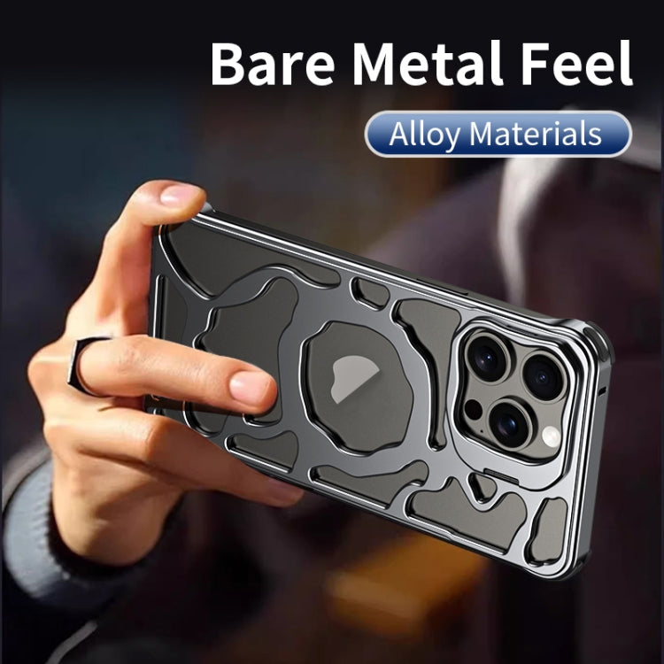 For iPhone 16 Pro Auspicious Cloud Series MagSafe Metal Phone Case with Bracket(Grey) - iPhone 16 Pro Cases by PMC TechLife | Online Shopping South Africa | PMC TechLife | Buy Now Pay Later Mobicred