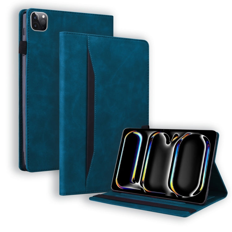 For iPad Pro 11 2024 Splicing Shockproof Leather Tablet Case(Blue) - iPad Pro 11 2024 Cases by PMC TechLife | Online Shopping South Africa | PMC TechLife | Buy Now Pay Later Mobicred