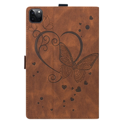 For iPad Pro 11 2024 Love Butterfly Embossed Leather Tablet Case(Brown) - iPad Pro 11 2024 Cases by PMC Jewellery | Online Shopping South Africa | PMC Jewellery | Buy Now Pay Later Mobicred