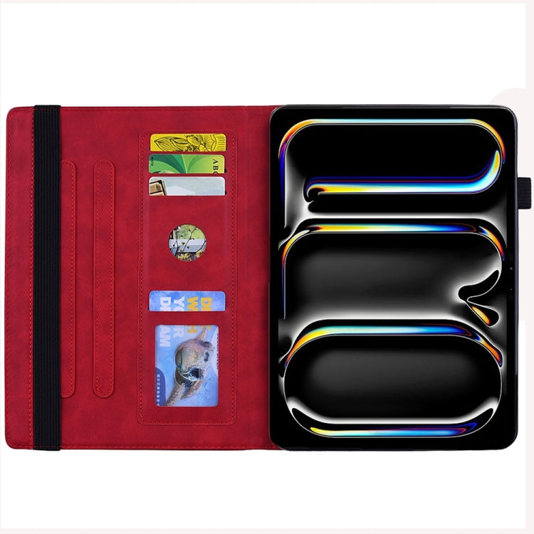 For iPad Pro 13 2024 Calf Texture Embossed Leather Tablet Case(Red) - iPad Pro 13 2024 Cases by PMC TechLife | Online Shopping South Africa | PMC TechLife | Buy Now Pay Later Mobicred