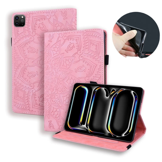For iPad Pro 13 2024 Calf Texture Embossed Leather Tablet Case(Pink) - iPad Pro 13 2024 Cases by PMC Jewellery | Online Shopping South Africa | PMC Jewellery | Buy Now Pay Later Mobicred