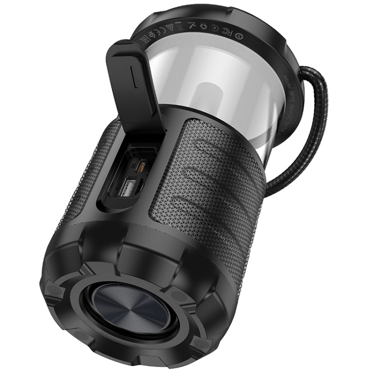 Borofone BP19 Travel Outdoor Bt Speaker With Camping Light(Black) - Desktop Speaker by Borofone | Online Shopping South Africa | PMC Jewellery | Buy Now Pay Later Mobicred