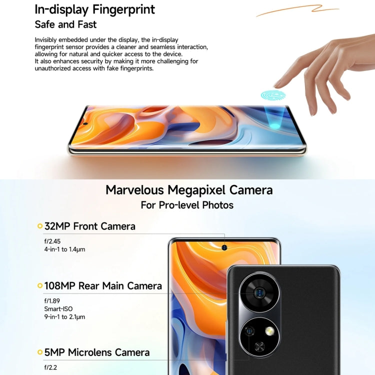 Ulefone Note 17 Pro, 12GB+256GB, Screen Fingerprint, 6.78 inch Android 13 MediaTek Helio G99 MTK6789 Octa Core, NFC, Network: 4G(Amber Orange) - Ulefone by Ulefone | Online Shopping South Africa | PMC Jewellery | Buy Now Pay Later Mobicred