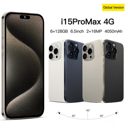 i15 Pro Max / Q5A, 6GB+128GB, 6.5 inch Screen, Face Identification, Android 10 MTK6762 Octa Core, OTG, NFC, Network: 4G, Dual SIM(Titanium Black) -  by PMC Jewellery | Online Shopping South Africa | PMC Jewellery