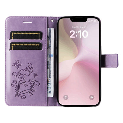 For iPhone SE 2024 3D Butterfly Embossed Pattern Flip Leather Phone Case(Purple) - More iPhone Cases by PMC Jewellery | Online Shopping South Africa | PMC Jewellery | Buy Now Pay Later Mobicred