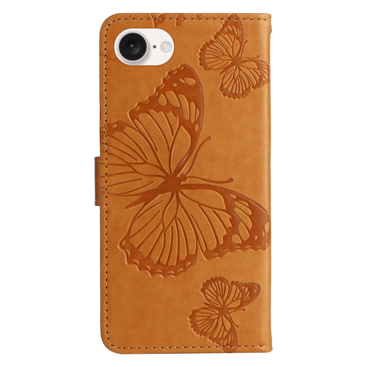 For iPhone SE 2024 3D Butterfly Embossed Pattern Flip Leather Phone Case(Yellow) - More iPhone Cases by PMC Jewellery | Online Shopping South Africa | PMC Jewellery | Buy Now Pay Later Mobicred