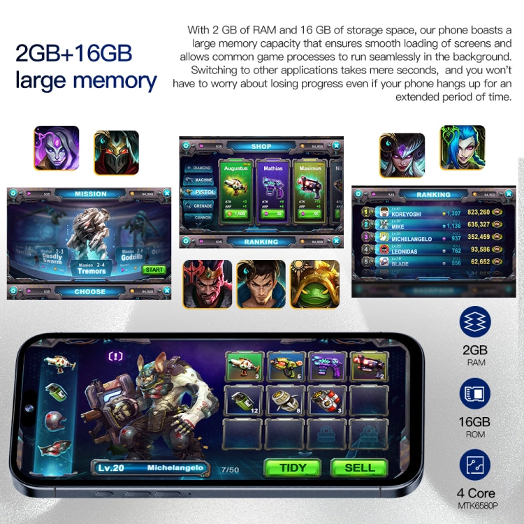 i15 Pro Max / Q5, 2GB+16GB, 6.5 inch Screen, Face Identification, Android 8.1 MTK6580P Quad Core, Network: 3G, Dual SIM(Titanium Grey) -  by PMC TechLife | Online Shopping South Africa | PMC TechLife