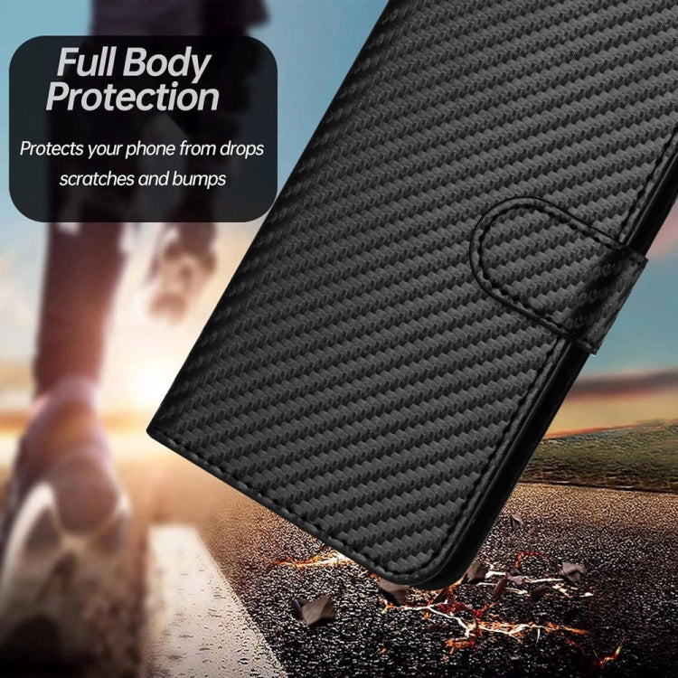 For Motorola Moto G Power 5G 2024 YX0070 Carbon Fiber Buckle Leather Phone Case with Lanyard(Black) - Motorola Cases by PMC Jewellery | Online Shopping South Africa | PMC Jewellery | Buy Now Pay Later Mobicred