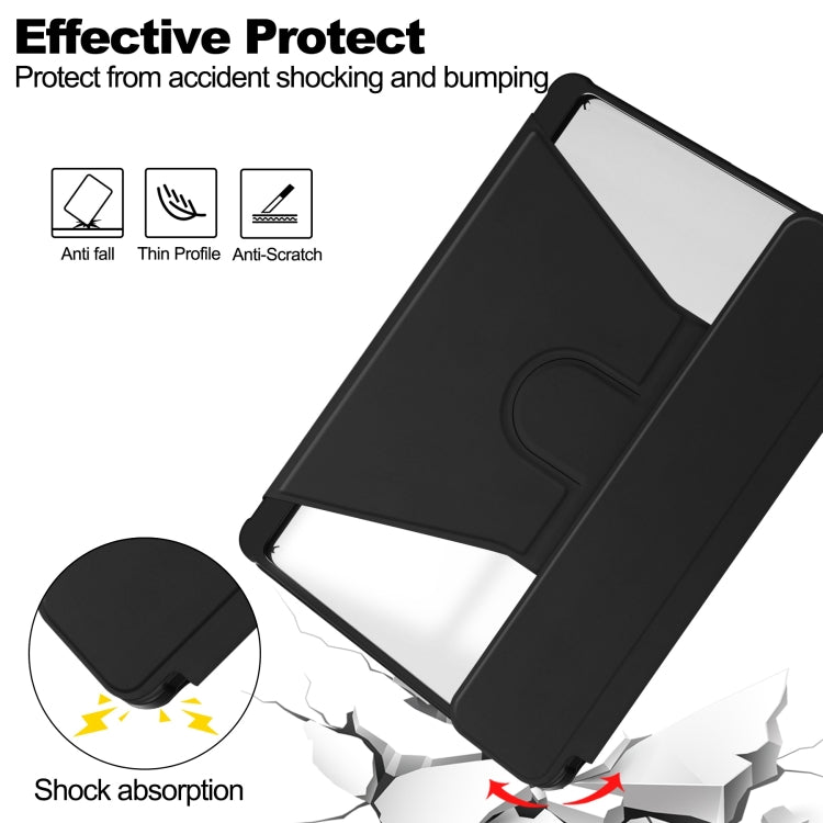 For iPad Air 13 2024 Transparent Rotation Smart Leather Tablet Case(Black) - iPad Air 13 2024 Cases by PMC TechLife | Online Shopping South Africa | PMC TechLife | Buy Now Pay Later Mobicred