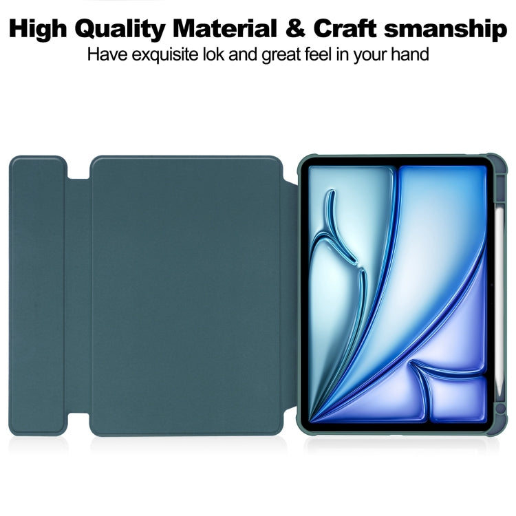 For iPad Air 13 2025 / 2024 Transparent Rotation Smart Leather Tablet Case(Dark Green) - iPad Air 13 2025 / 2024 Cases by PMC TechLife | Online Shopping South Africa | PMC TechLife | Buy Now Pay Later Mobicred