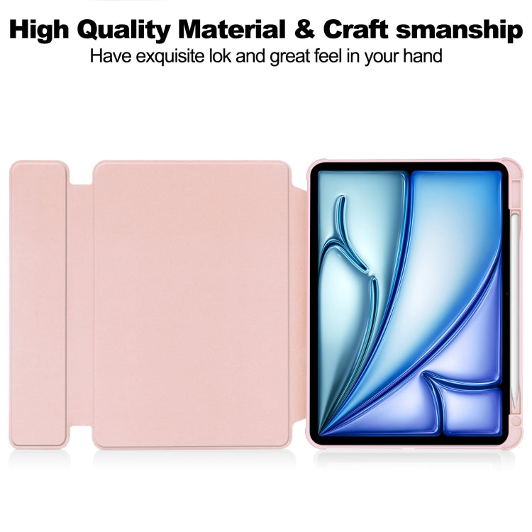 For iPad Air 13 2025 / 2024 Transparent Rotation Smart Leather Tablet Case(Pink) - iPad Air 13 2025 / 2024 Cases by PMC TechLife | Online Shopping South Africa | PMC TechLife | Buy Now Pay Later Mobicred