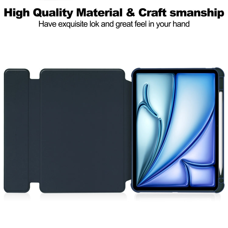 For iPad Air 13 2024 Transparent Rotation Smart Leather Tablet Case(Dark Blue) - iPad Air 13 2024 Cases by PMC TechLife | Online Shopping South Africa | PMC TechLife | Buy Now Pay Later Mobicred