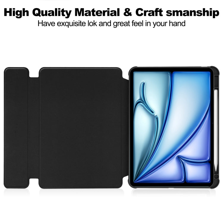 For iPad Air 11 2025 / 2024 Transparent Rotation Smart Leather Tablet Case(Black) - iPad Air 11 2025 / 2024 Cases by PMC TechLife | Online Shopping South Africa | PMC TechLife | Buy Now Pay Later Mobicred