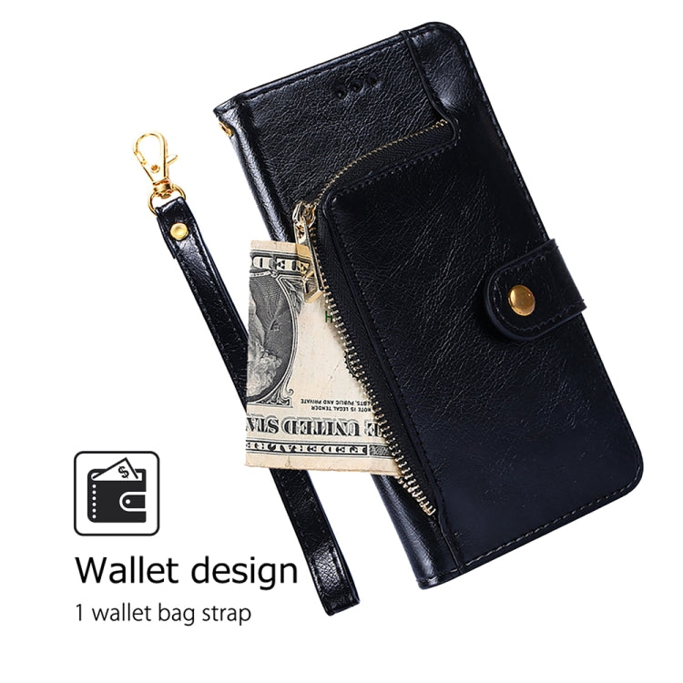 For Google Pixel 8a Zipper Bag Leather Phone Case(Black) - Google Cases by PMC TechLife | Online Shopping South Africa | PMC TechLife | Buy Now Pay Later Mobicred