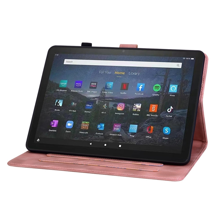 For Amazon Fire Max 11 Lily Embossed Leather Tablet Case(Pink) - Amazon by PMC TechLife | Online Shopping South Africa | PMC TechLife | Buy Now Pay Later Mobicred