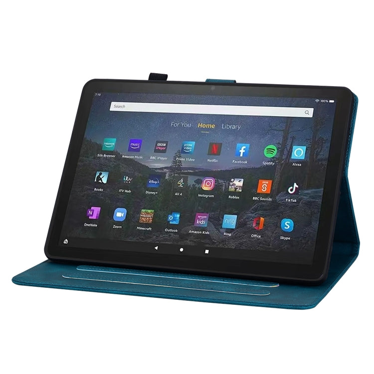 For Amazon Fire Max 11 Lily Embossed Leather Tablet Case(Dark Blue) - Amazon by PMC TechLife | Online Shopping South Africa | PMC TechLife | Buy Now Pay Later Mobicred
