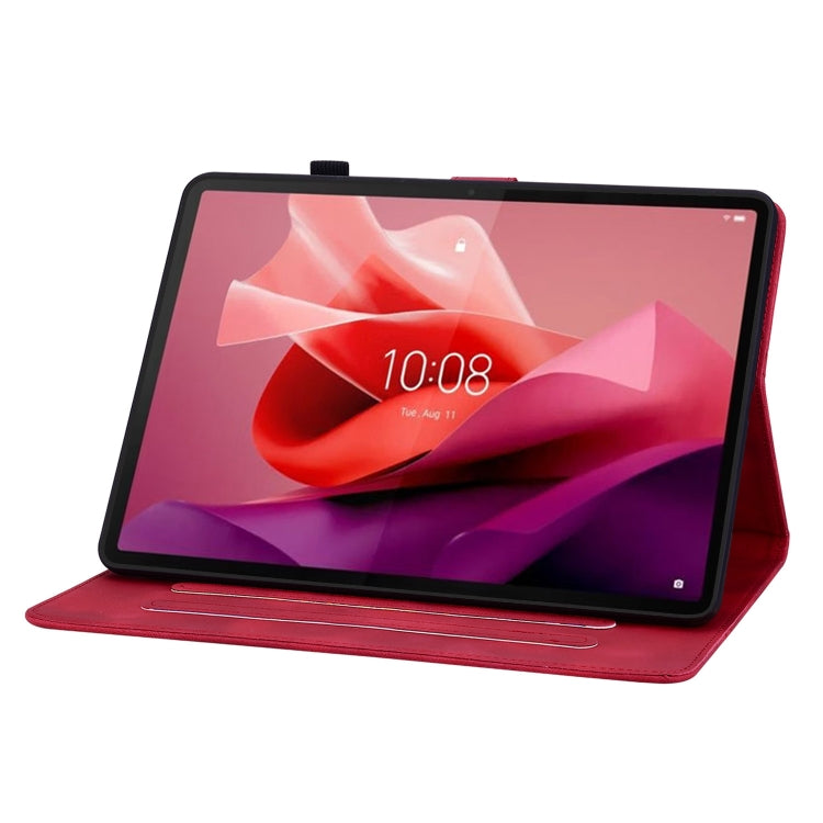 For Lenovo Tab P12 12.7 Lily Embossed Leather Tablet Case(Red) - Lenovo by PMC TechLife | Online Shopping South Africa | PMC TechLife | Buy Now Pay Later Mobicred