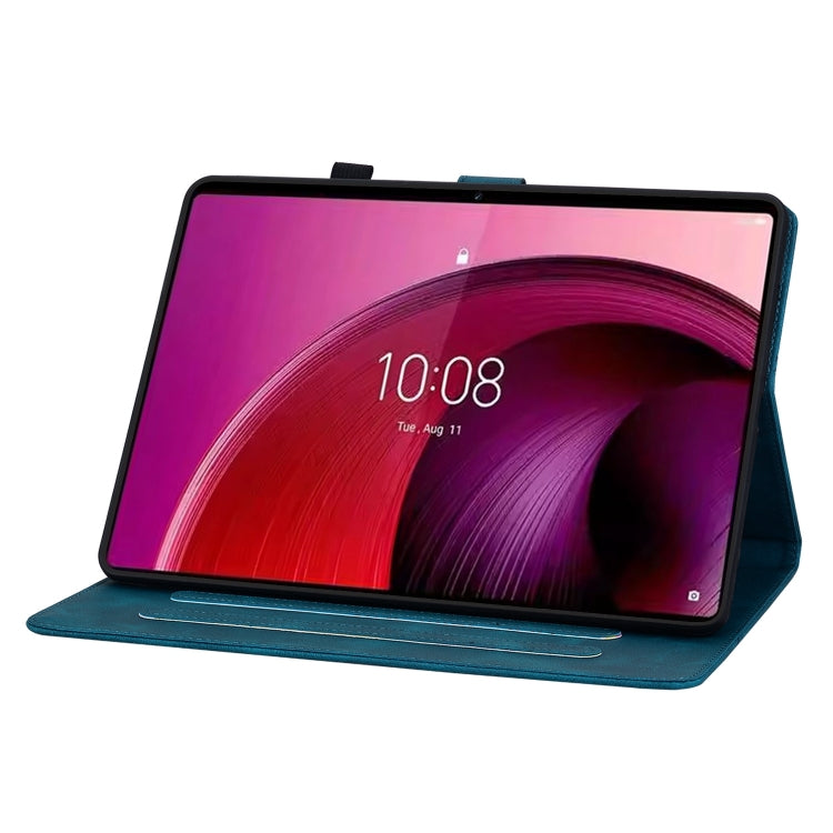 For Lenovo Tab M10 5G 2023 Lily Embossed Leather Tablet Case(Dark Blue) - Lenovo by PMC TechLife | Online Shopping South Africa | PMC TechLife | Buy Now Pay Later Mobicred