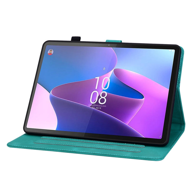 For Lenovo Tab P11 Pro Gen 2 11.2 Lily Embossed Leather Tablet Case(Green) - Lenovo by PMC TechLife | Online Shopping South Africa | PMC TechLife | Buy Now Pay Later Mobicred