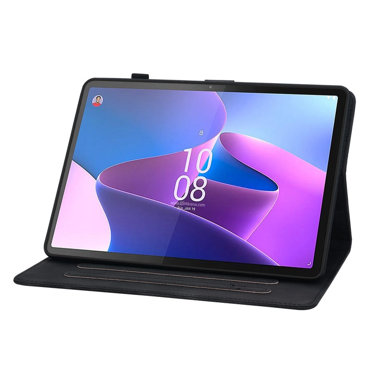 For Lenovo Tab P11 Pro Gen 2 11.2 Lily Embossed Leather Tablet Case(Black) - Lenovo by PMC TechLife | Online Shopping South Africa | PMC TechLife | Buy Now Pay Later Mobicred