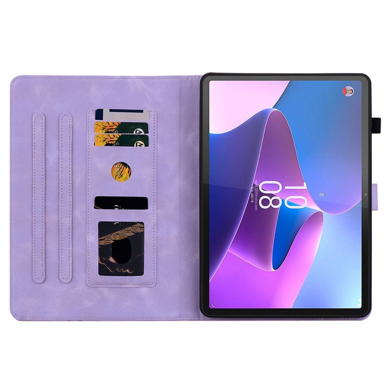 For Lenovo Tab P11 Gen 2 11.5 Lily Embossed Leather Tablet Case(Purple) - Lenovo by PMC TechLife | Online Shopping South Africa | PMC TechLife | Buy Now Pay Later Mobicred