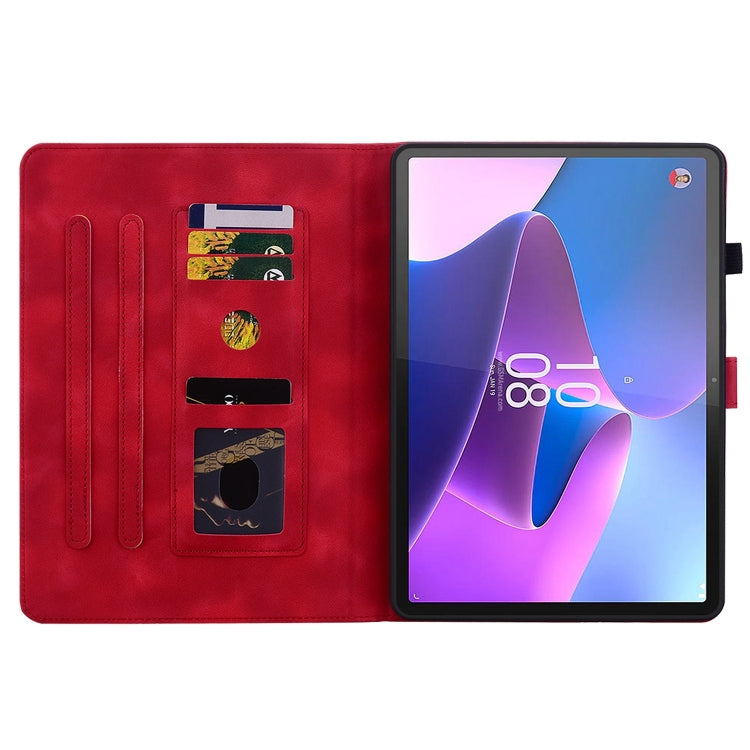 For Lenovo Tab P11 Gen 2 11.5 Lily Embossed Leather Tablet Case(Red) - Lenovo by PMC TechLife | Online Shopping South Africa | PMC TechLife | Buy Now Pay Later Mobicred