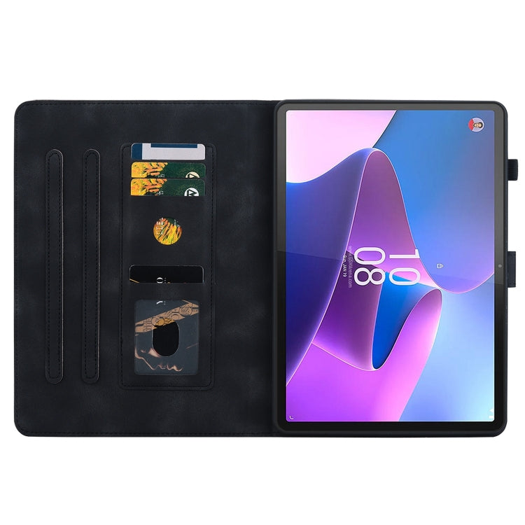 For Lenovo Tab P11 Gen 2 11.5 Lily Embossed Leather Tablet Case(Black) - Lenovo by PMC TechLife | Online Shopping South Africa | PMC TechLife | Buy Now Pay Later Mobicred