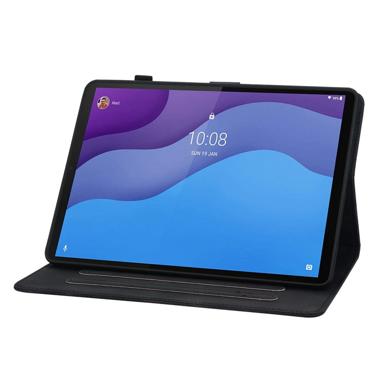 For Lenovo Tab M10 HD Gen2 Lily Embossed Leather Tablet Case(Black) - Lenovo by PMC TechLife | Online Shopping South Africa | PMC TechLife | Buy Now Pay Later Mobicred