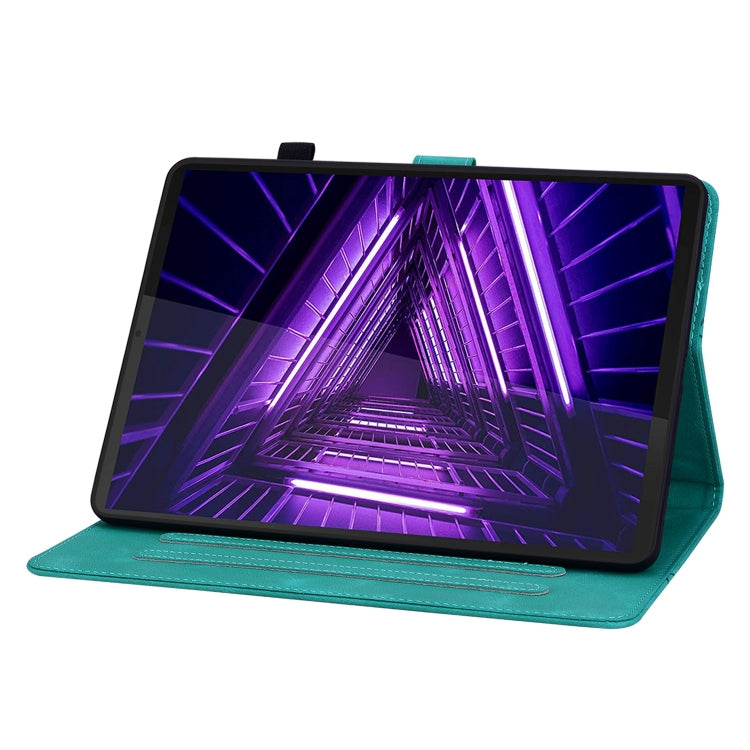 For Lenovo M10 Plus 10.3 Lily Embossed Leather Tablet Case(Green) - Lenovo by PMC TechLife | Online Shopping South Africa | PMC TechLife | Buy Now Pay Later Mobicred