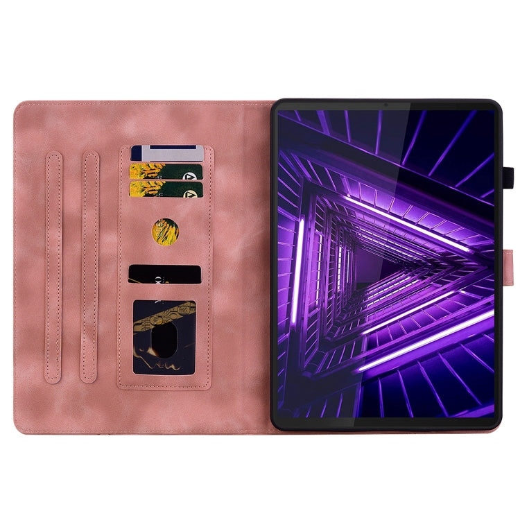 For Lenovo M10 Plus 10.3 Lily Embossed Leather Tablet Case(Pink) - Lenovo by PMC TechLife | Online Shopping South Africa | PMC TechLife | Buy Now Pay Later Mobicred