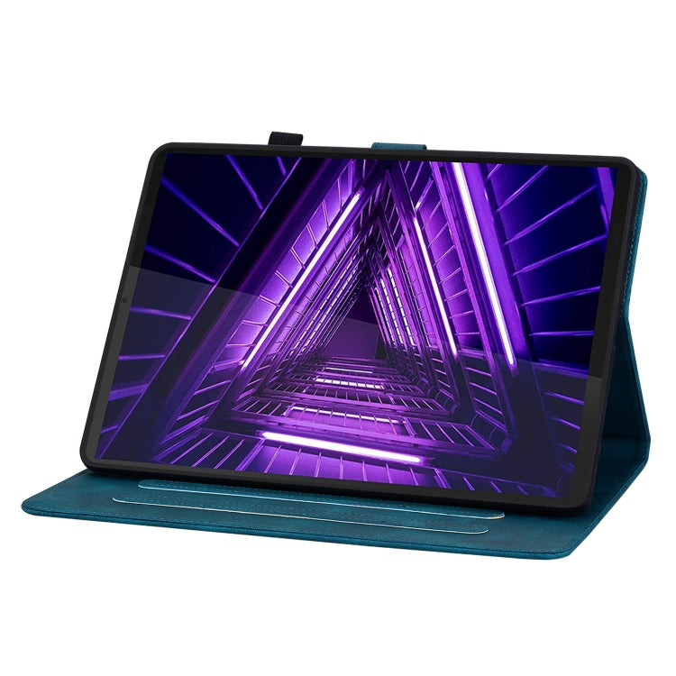 For Lenovo M10 Plus 10.3 Lily Embossed Leather Tablet Case(Dark Blue) - Lenovo by PMC TechLife | Online Shopping South Africa | PMC TechLife | Buy Now Pay Later Mobicred