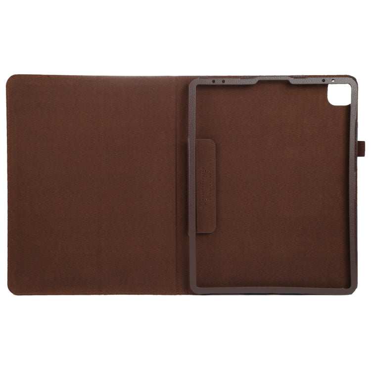 For iPad Air 11 2025 / 2024 Litchi Texture Solid Color Leather Tablet Case(Brown) - iPad Air 11 2025 / 2024 Cases by PMC TechLife | Online Shopping South Africa | PMC TechLife | Buy Now Pay Later Mobicred