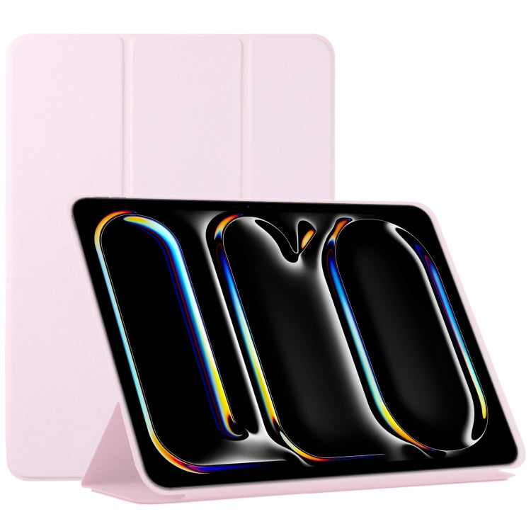 For iPad Pro 11 2024 Double-sided Clip Non-buckle Magnetic PU Smart Tablet Case(Pink) - iPad Pro 11 2024 Cases by PMC TechLife | Online Shopping South Africa | PMC TechLife | Buy Now Pay Later Mobicred