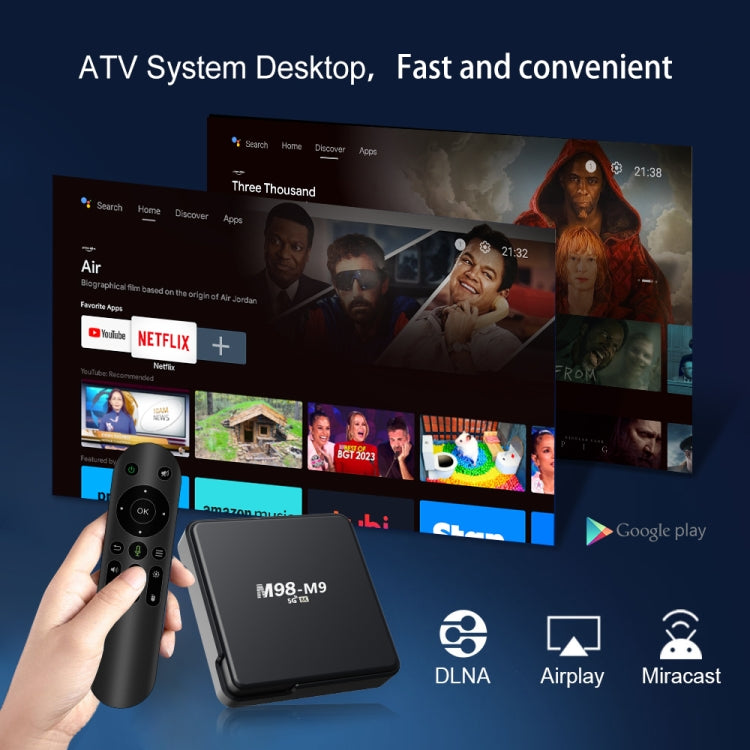 M98-M9 Quad-core ARM Cortex-A53 WiFi Bluetooth 4K HD Android TV Box, RAM:2GB+8GB(US Plug) - Allwinner H3 by PMC Jewellery | Online Shopping South Africa | PMC Jewellery | Buy Now Pay Later Mobicred