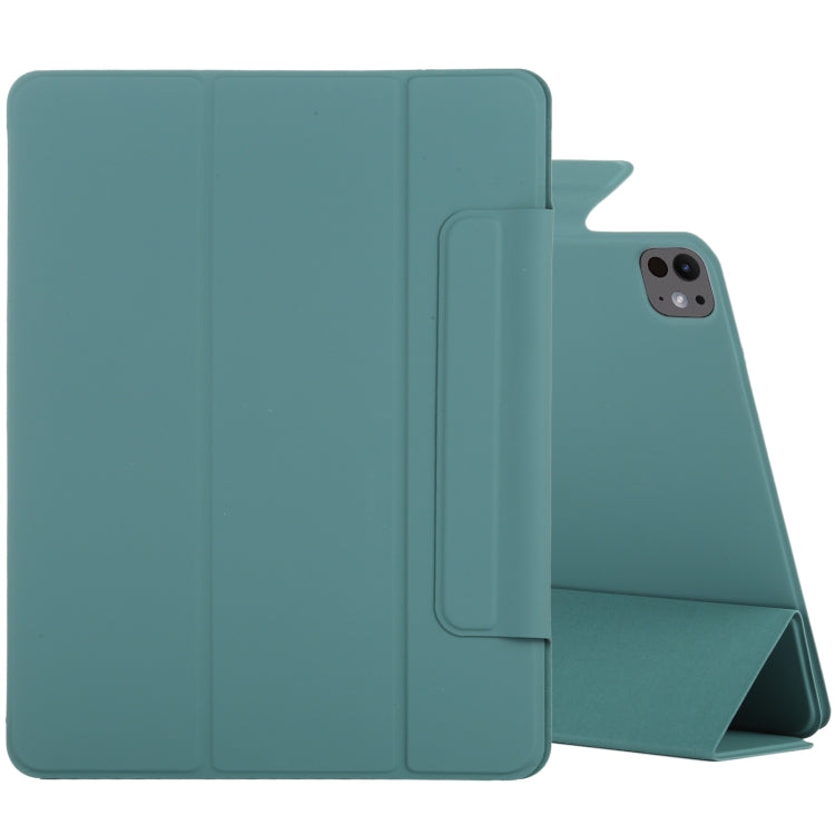 For iPad Pro 11 2024 Double-sided Clip Fixed Buckle Magnetic PU Leather Smart Tablet Case(Green) - iPad Pro 11 2024 Cases by PMC Jewellery | Online Shopping South Africa | PMC Jewellery | Buy Now Pay Later Mobicred