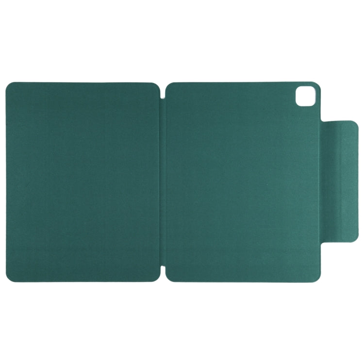 For iPad Pro 11 2024 Double-sided Clip Fixed Buckle Magnetic PU Leather Smart Tablet Case(Dark Green) - iPad Pro 11 2024 Cases by PMC TechLife | Online Shopping South Africa | PMC TechLife | Buy Now Pay Later Mobicred