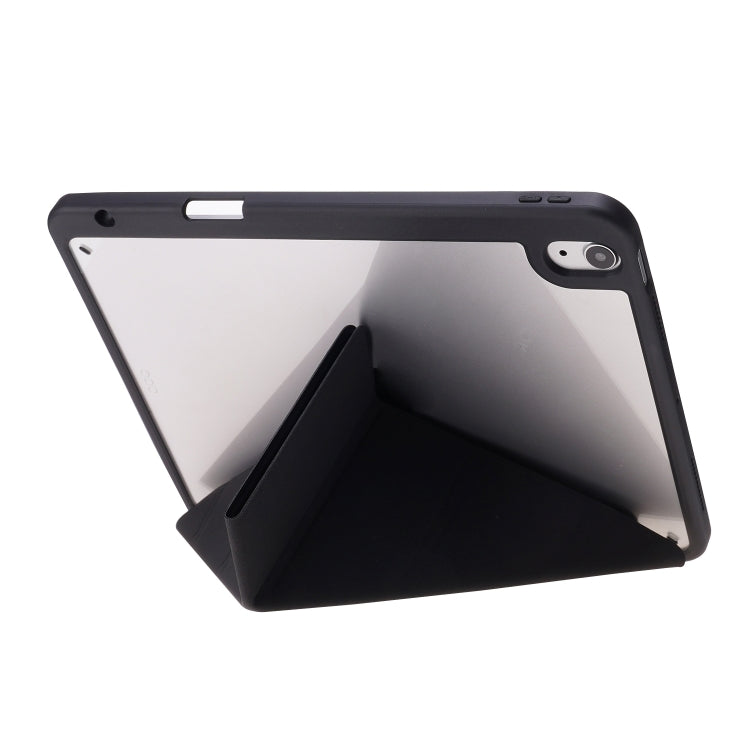 For iPad Air 11 2024 Deformation Transparent Acrylic Leather Tablet Case(Black) - iPad Air 11 2024 Cases by PMC TechLife | Online Shopping South Africa | PMC TechLife | Buy Now Pay Later Mobicred