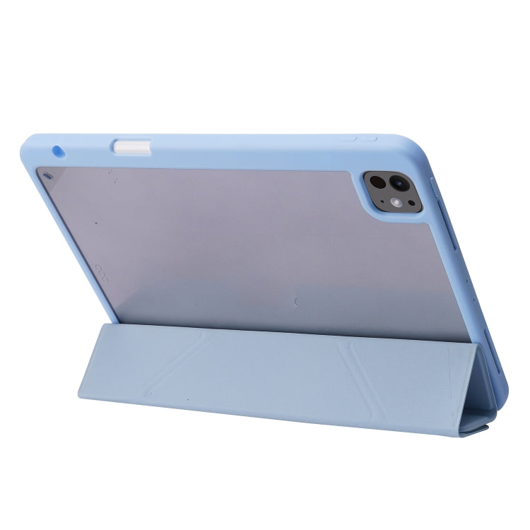 For iPad Pro 11 2024 Deformation Transparent Acrylic Leather Tablet Case(Grey) - iPad Pro 11 2024 Cases by PMC TechLife | Online Shopping South Africa | PMC TechLife | Buy Now Pay Later Mobicred