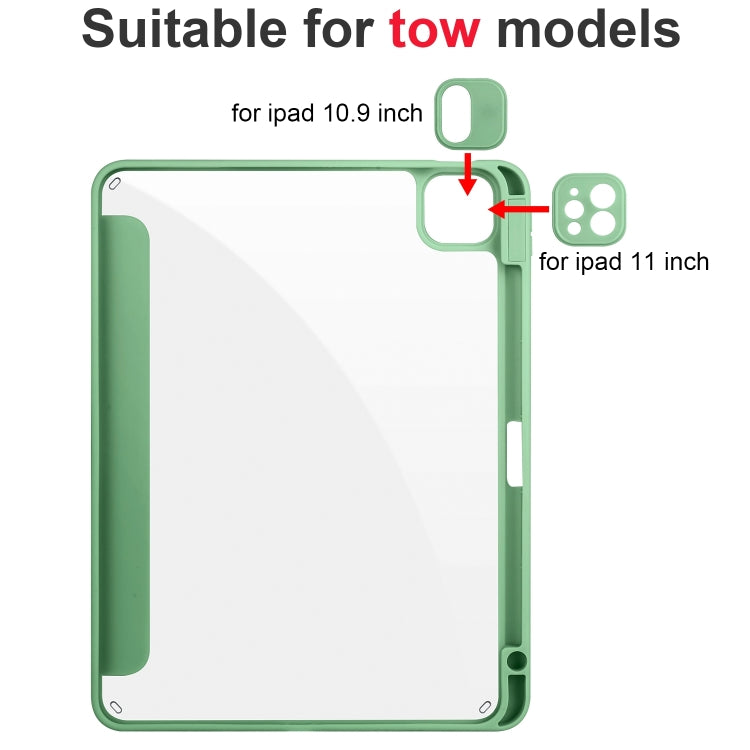 For iPad Air 11 2024 Acrylic 3-folding Smart Leather Tablet Case(Green) - iPad Air 11 2024 Cases by PMC TechLife | Online Shopping South Africa | PMC TechLife | Buy Now Pay Later Mobicred
