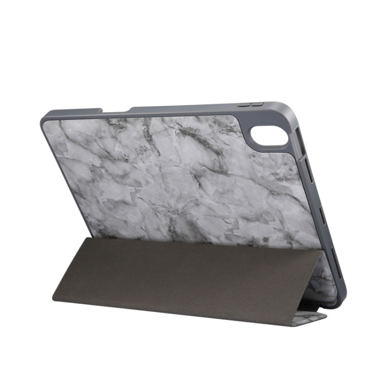 For iPad Air 11 2024 Three-fold Marble Texture Protective Tablet Case with Pen Slot(Black Gray) - iPad Air 11 2024 Cases by PMC Jewellery | Online Shopping South Africa | PMC Jewellery | Buy Now Pay Later Mobicred