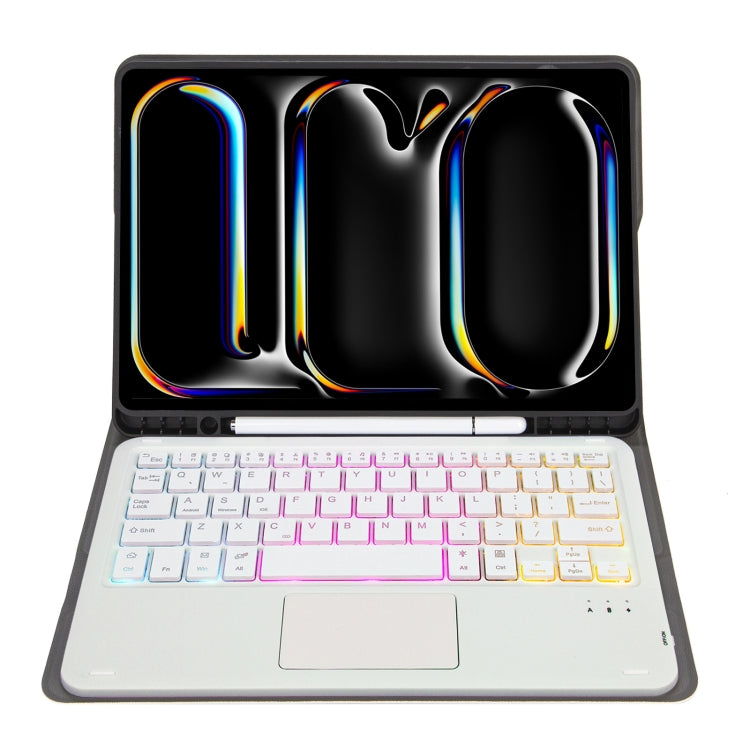 For iPad Pro 11 2024 A13B-AS Lambskin Texture Backlight Bluetooth Touch Keyboard Leather Tablet Case with Pen Slot(Gold) - For iPad Pro by PMC TechLife | Online Shopping South Africa | PMC TechLife | Buy Now Pay Later Mobicred
