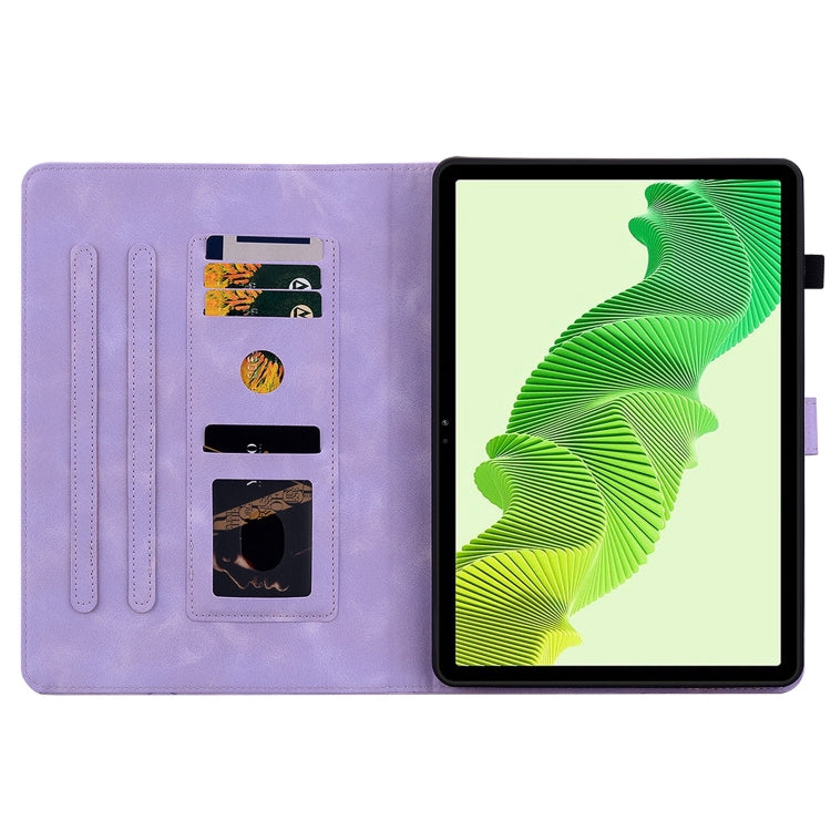 For Realme Pad 2 11.5 Lily Embossed Leather Tablet Case(Purple) - Realme by PMC TechLife | Online Shopping South Africa | PMC TechLife | Buy Now Pay Later Mobicred