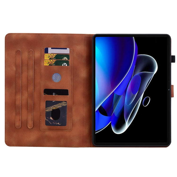 For Realme Pad X Lily Embossed Leather Tablet Case(Brown) - Realme by PMC TechLife | Online Shopping South Africa | PMC TechLife | Buy Now Pay Later Mobicred