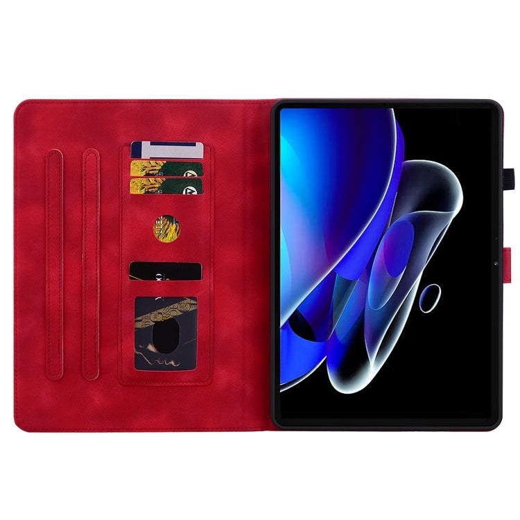 For Realme Pad X Lily Embossed Leather Tablet Case(Red) - Realme by PMC TechLife | Online Shopping South Africa | PMC TechLife | Buy Now Pay Later Mobicred