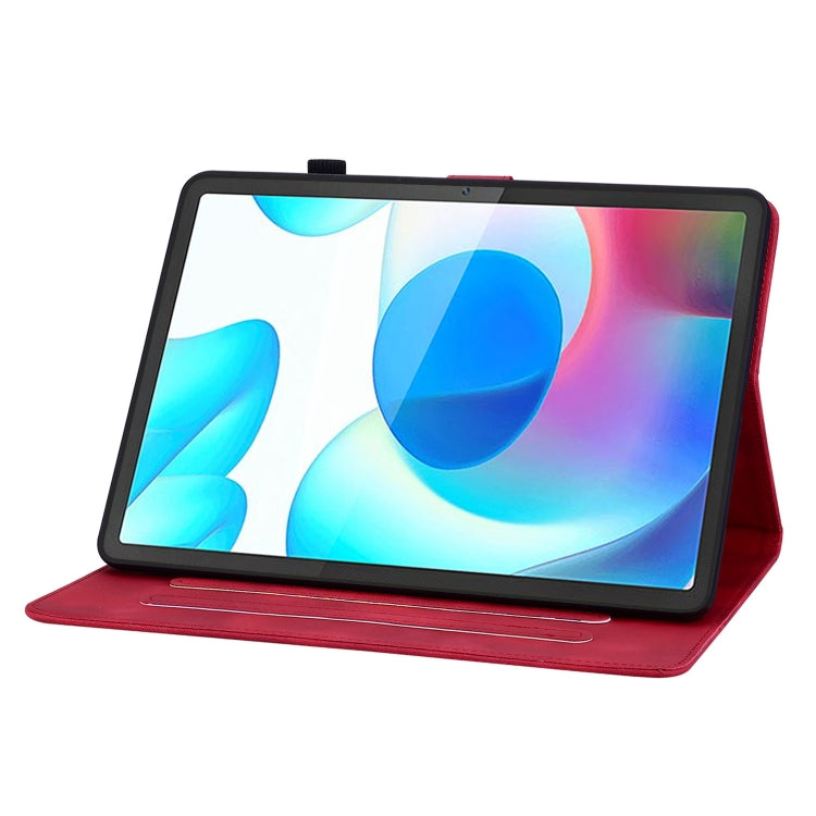 For Realme Pad 10.4 Lily Embossed Leather Tablet Case(Red) - Realme by PMC TechLife | Online Shopping South Africa | PMC TechLife | Buy Now Pay Later Mobicred