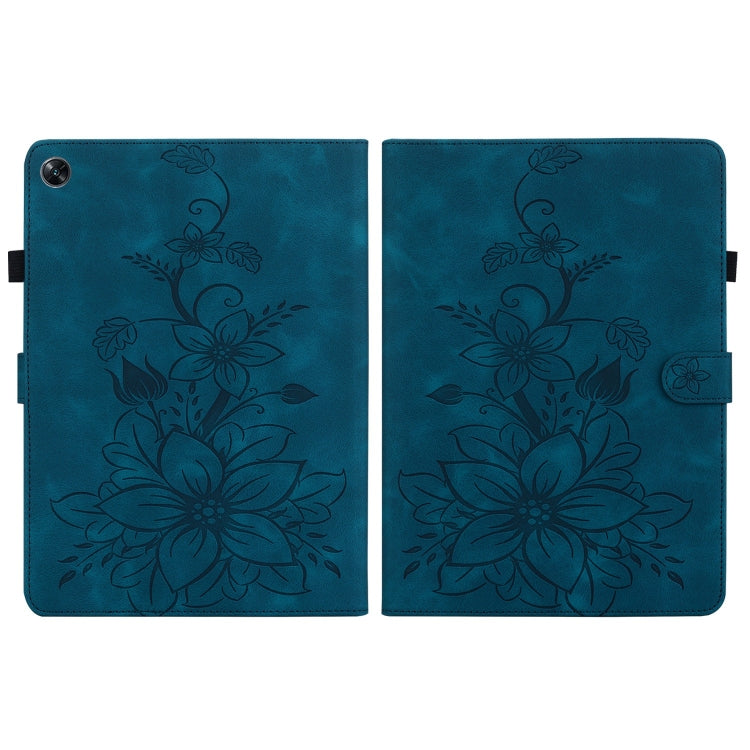 For OPPO Pad Air Lily Embossed Leather Tablet Case(Dark Blue) - free shipping - PMC TechLife - Order now!