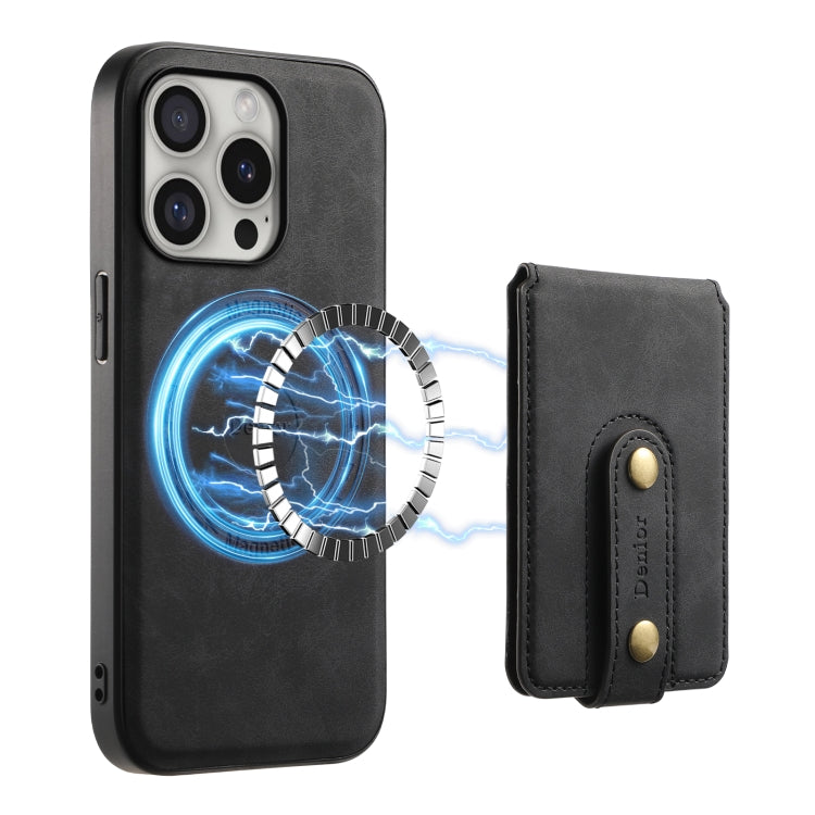For iPhone 16 Pro Denior D14 NK Retro Pattern MagSafe Magnetic Card Holder Leather Phone Case(Black) - free shipping - PMC TechLife - Order now!