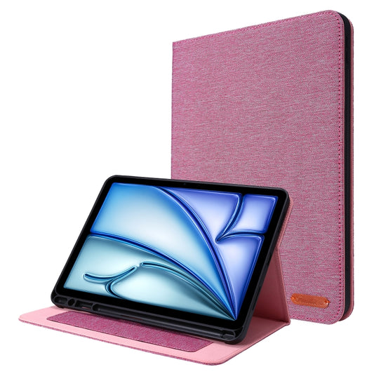 For iPad Air 11 2024 Fabric Leather Tablet Case(Rose Red) - iPad Air 11 2024 Cases by PMC Jewellery | Online Shopping South Africa | PMC Jewellery | Buy Now Pay Later Mobicred