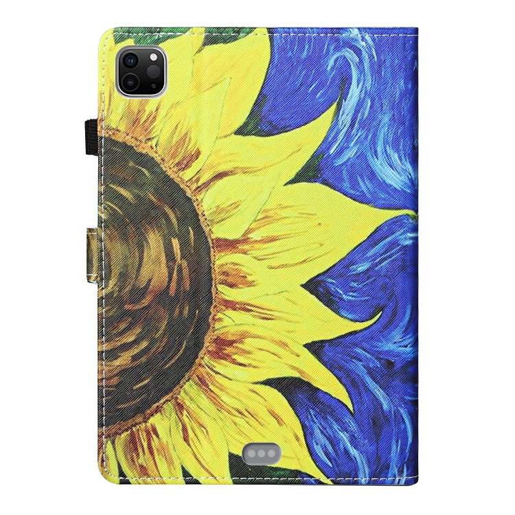 For iPad Pro 11 2024 Coloured Drawing Stitching Smart Leather Tablet Case(Sunflower) - iPad Pro 11 2024 Cases by PMC TechLife | Online Shopping South Africa | PMC TechLife | Buy Now Pay Later Mobicred